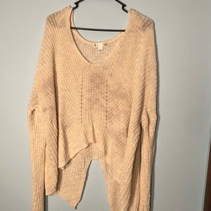 Cropped oversized white sweater